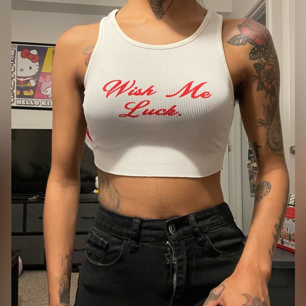 SHEIN “Wish Me Luck” Crop Top